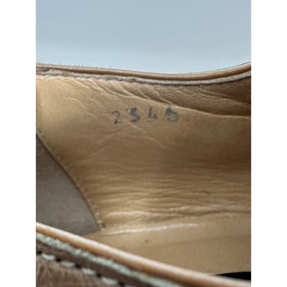 Fennix Dress Shoes Mens 11.5 Tan Ostrich Textured Alligator Leather Luxury Italy - Picture 8 of 11